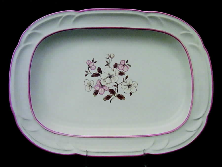 Peachwood 12" Oval Serving Platter by Country Ware-1