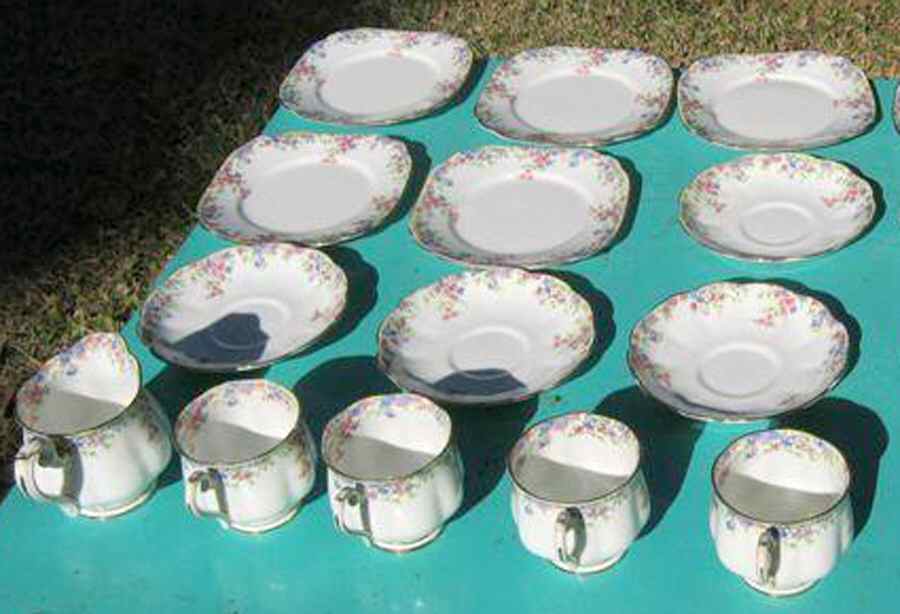 Maytime Square Dessert Plate by Crown China (England)-1
