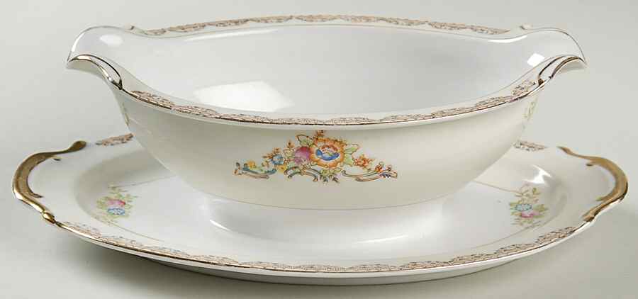 CWJ1 Gravy Boat with Attached Underplate by Cosmos Ware Japan-1