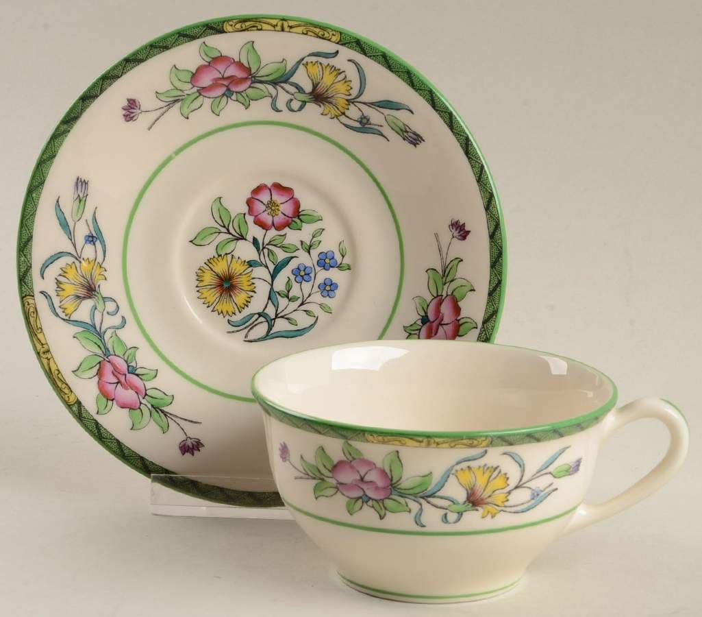 D1004g Flat Cup & Saucer Set by Coxon Belleek-1