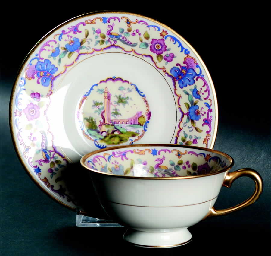 D1071 Footed Cup & Saucer Set by Coxon Belleek-1