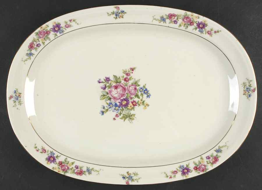 23458 14" Oval Serving Platter by Czechia-Czechoslovakia-1