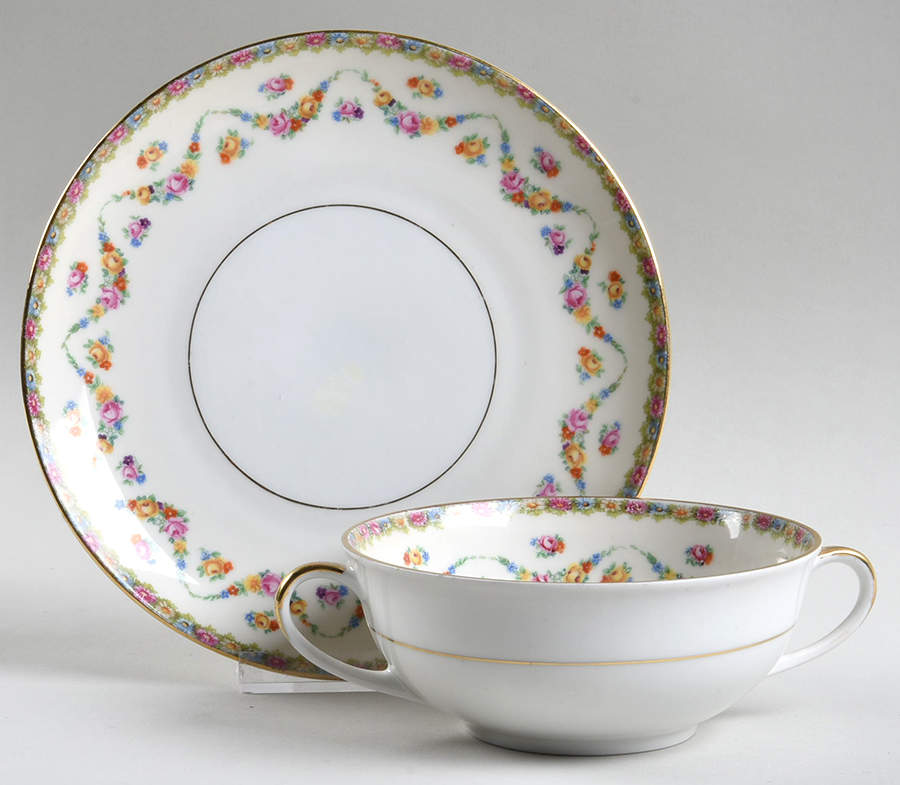 CZE1 Flat Cream Soup Bowl & Saucer Set by Czechia-Czechoslovakia-1