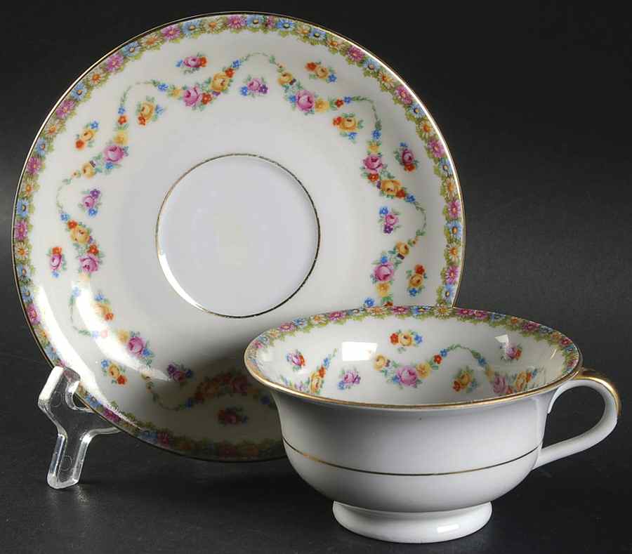 CZE1 Footed Cup & Saucer Set by Czechia-Czechoslovakia-1