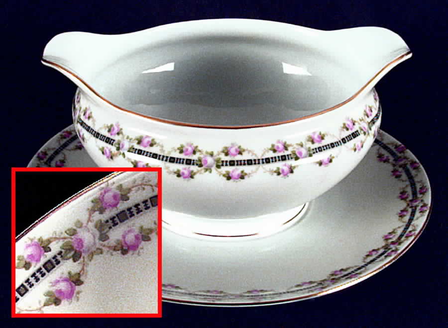 CZE10 Gravy Boat with Attached Underplate by Czechia-Czechoslovakia-1