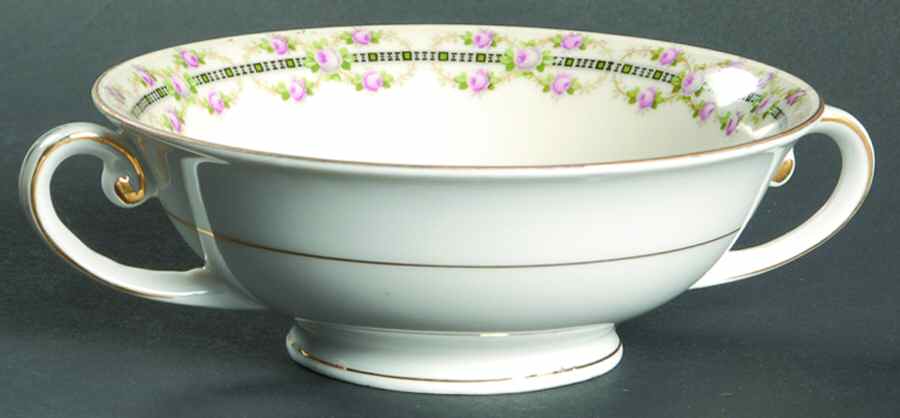 CZE10 Footed Cream Soup Bowl by Czechia-Czechoslovakia-1