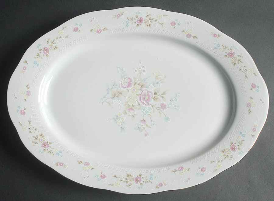YSH20 14" Oval Serving Platter by Yong Sheng Porcelain-1