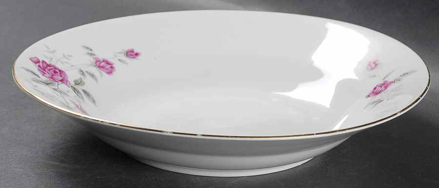 Victoriana Rose Rim Soup Bowl by China (Made in China)-1