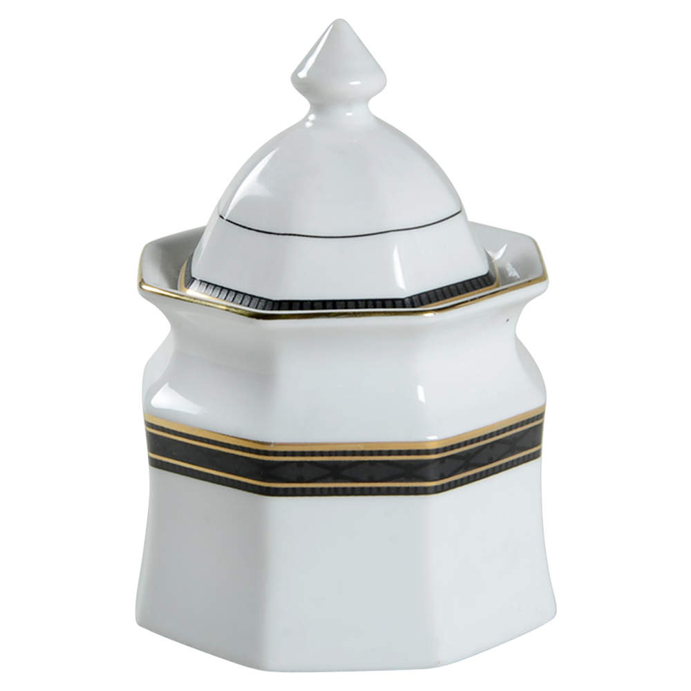 Black Dress Sugar Bowl & Lid by Christopher Stuart-1