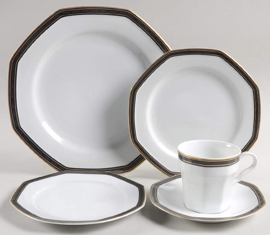 Black Dress 5 Piece Place Setting by Christopher Stuart-1
