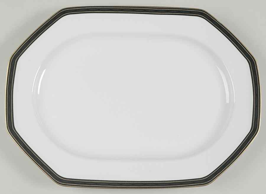 Black Dress 14" Oval Serving Platter by Christopher Stuart-1