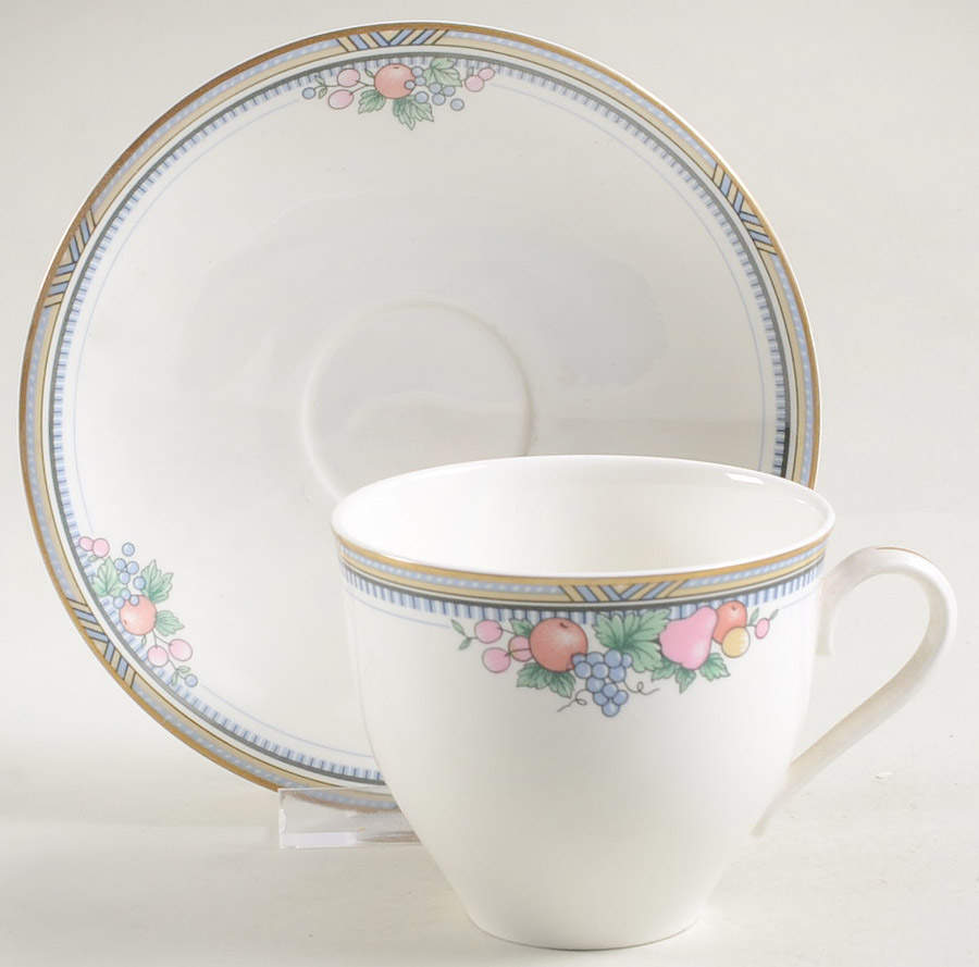 Fruit Basket Flat Cup & Saucer Set by Christopher Stuart-1