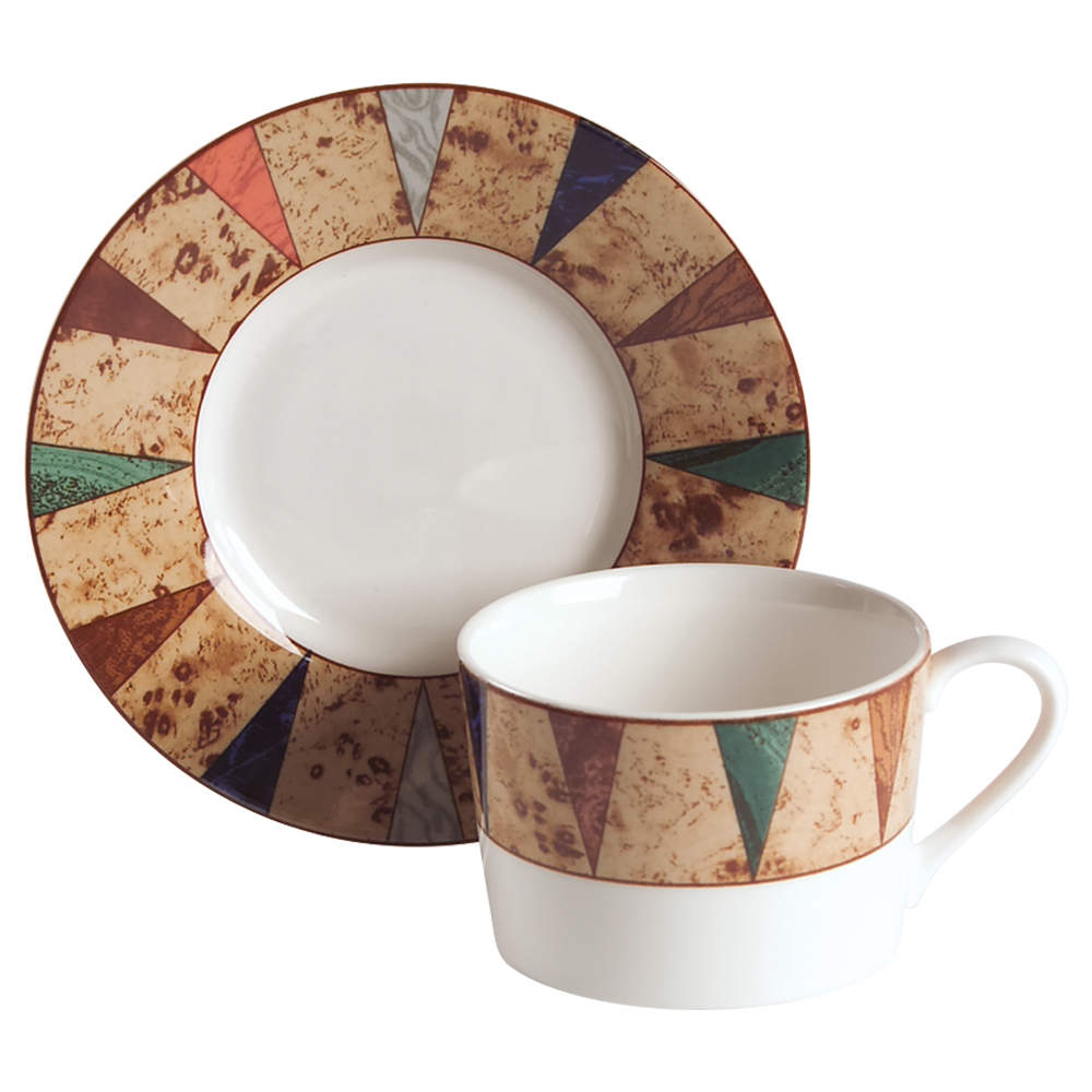 Villa D'Este Flat Cup & Saucer Set by Christopher Stuart-1