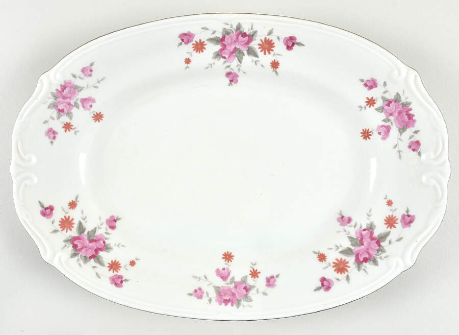 Bouquet 12" Oval Serving Platter by Chodziez-Poland-1
