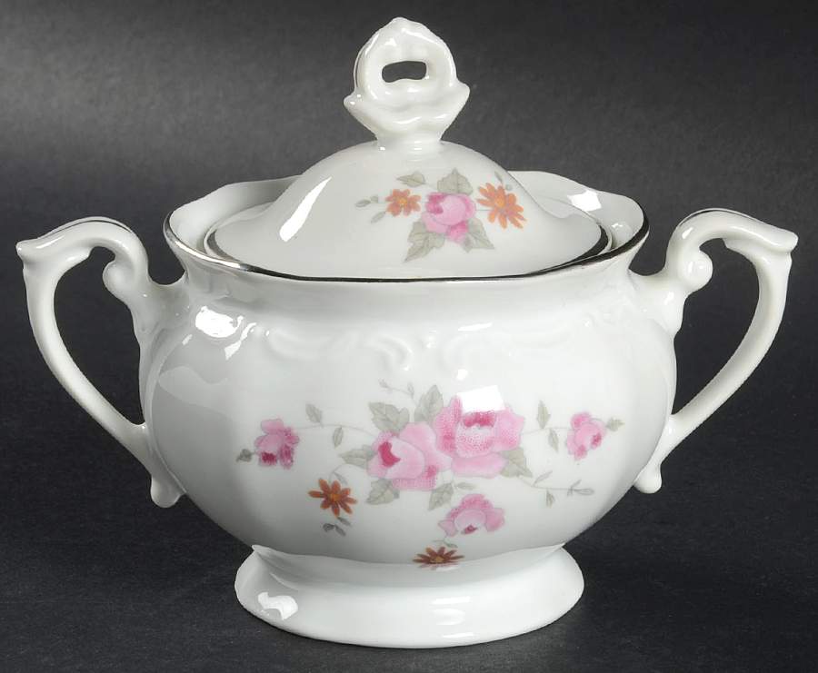Bouquet Sugar Bowl & Lid by Chodziez-Poland-1