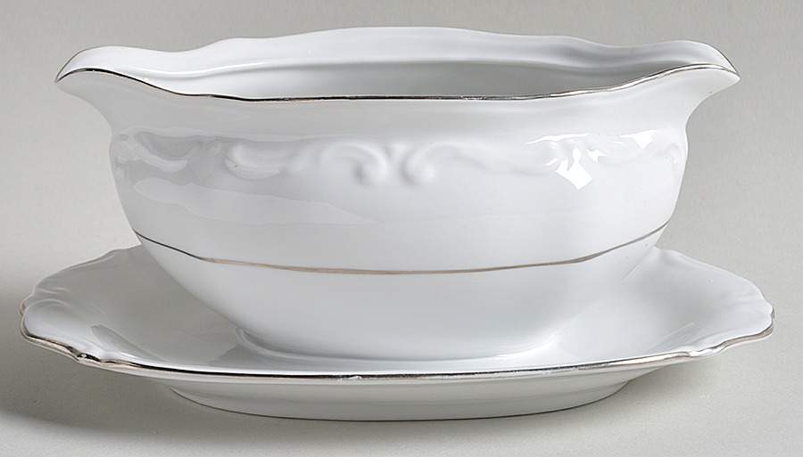 Contessa Gravy Boat with Attached Underplate by Chodziez-Poland-1