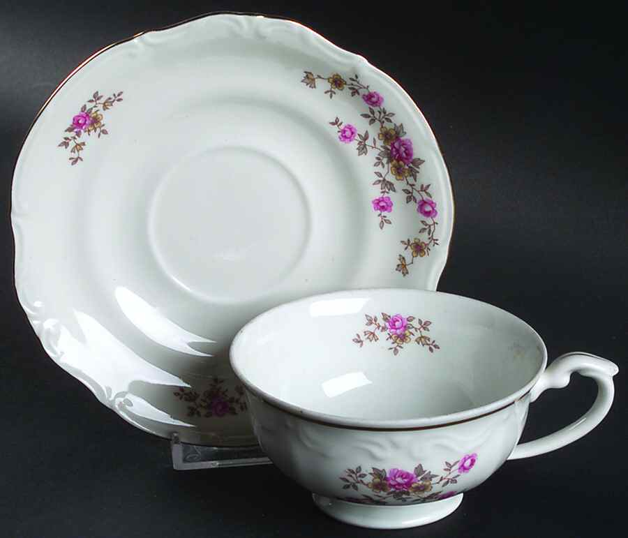 Linda Footed Cup & Saucer Set by Chodziez-Poland-1