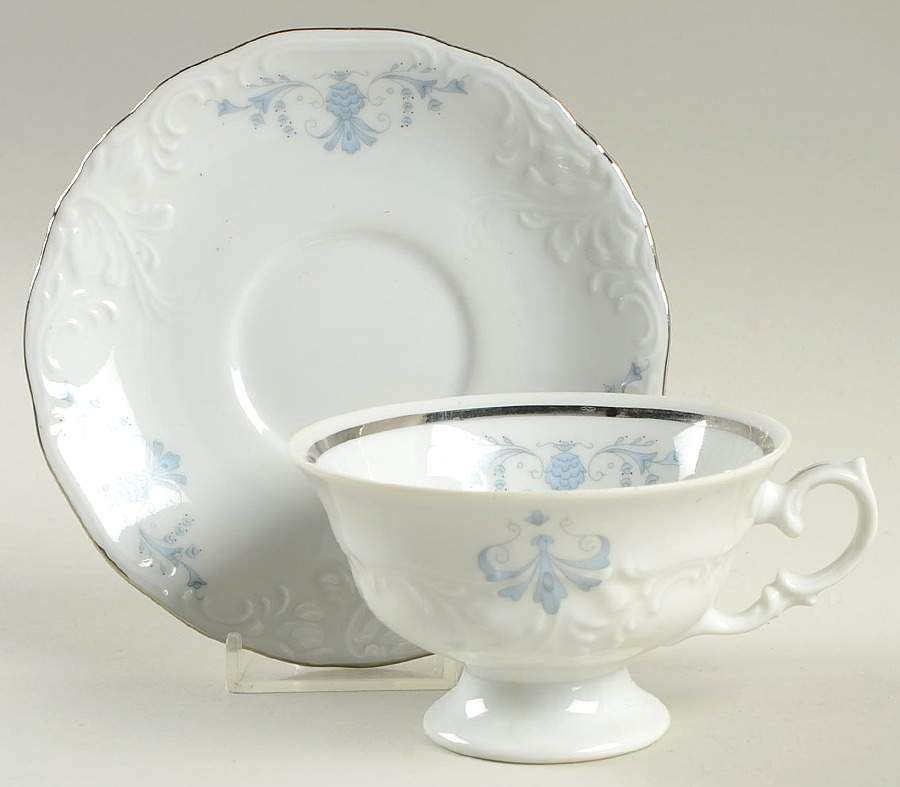 Regency Footed Cup & Saucer Set by Cmielow (Poland)-1