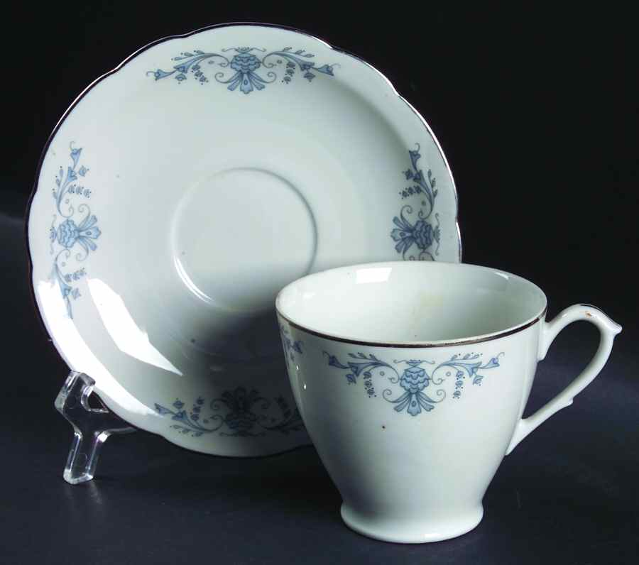 Regency Flat Cup & Saucer Set by Cmielow (Poland)-1