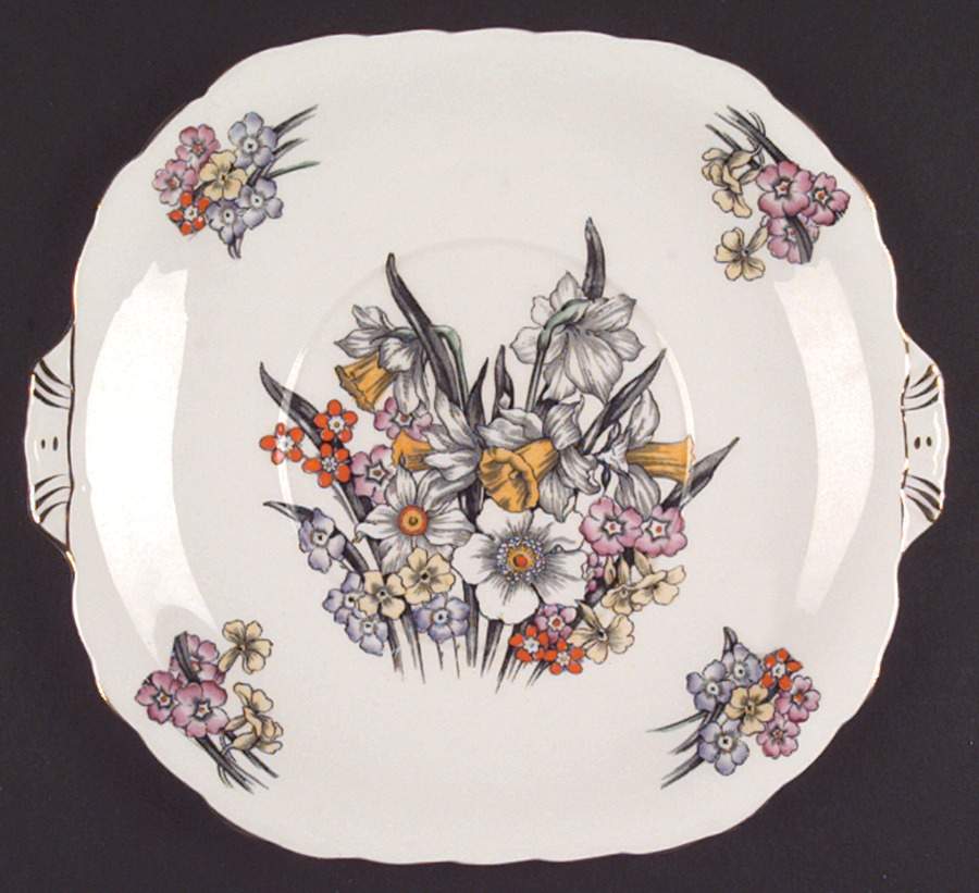 Daffodil (England) Handled Cake Plate by Cartwright & Edwards-1