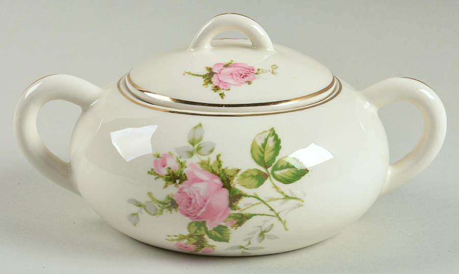 Moss Rose Sugar Bowl & Lid by Canonsburg-1