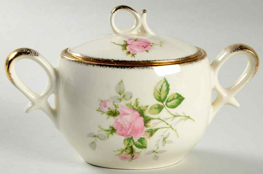 Moss Rose Sugar Bowl & Lid by Canonsburg-1