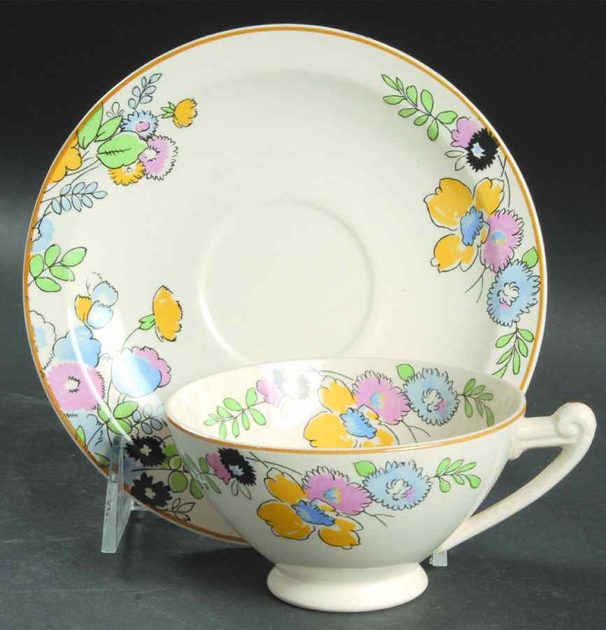 CAN68 Footed Cup & Saucer Set by Canonsburg-1