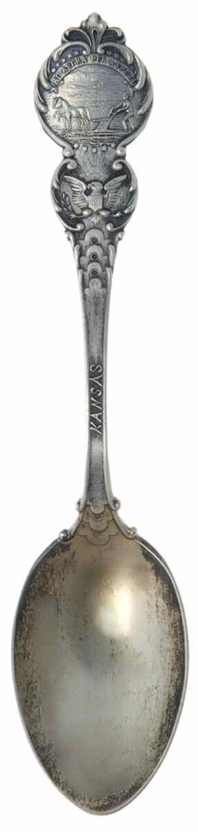 States & Cities Souvenir Spoons(Sterling) Kansas Five O'Clock Spoon by Watson-1