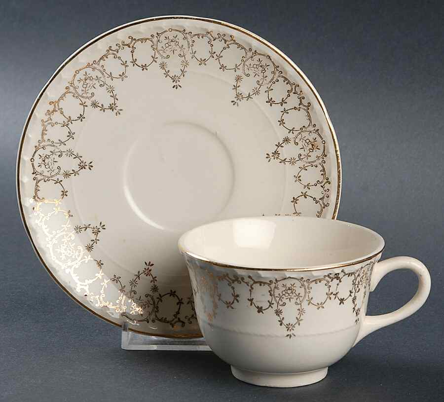 CRO107 Footed Cup & Saucer Set by Crooksville-1