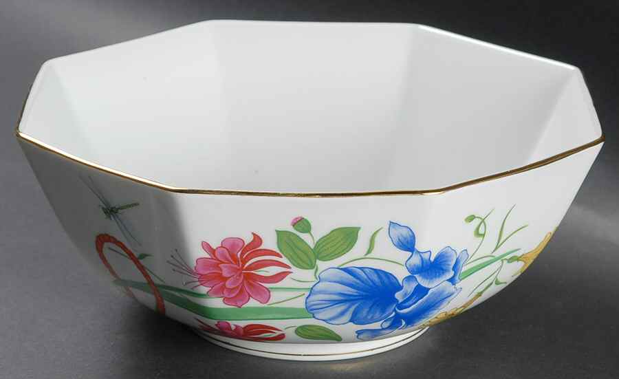 Flores 8" Octagonal Vegetable Bowl by Lynn Chase-1