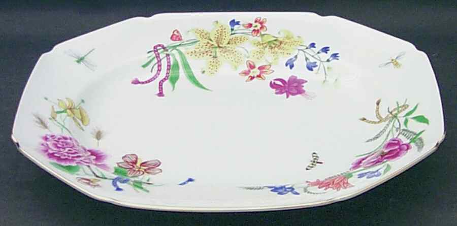 Flores 14" Oval Serving Platter by Lynn Chase-1