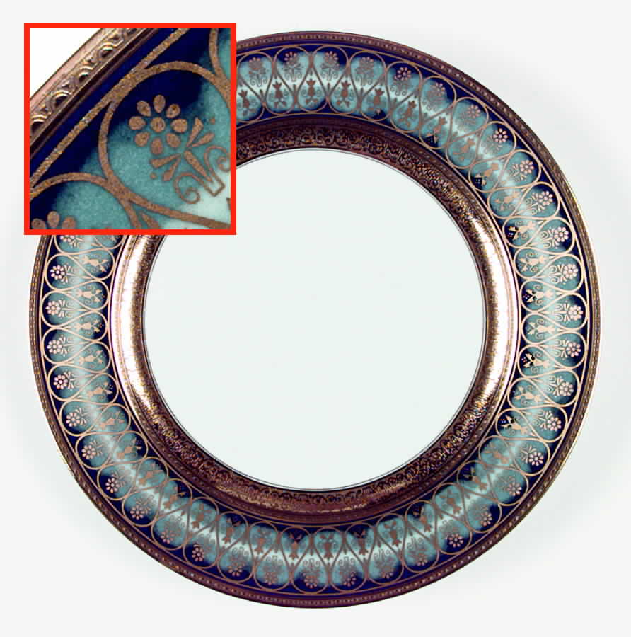 Golden Fire Blue Large Dinner Plate by Charles Field Haviland-1