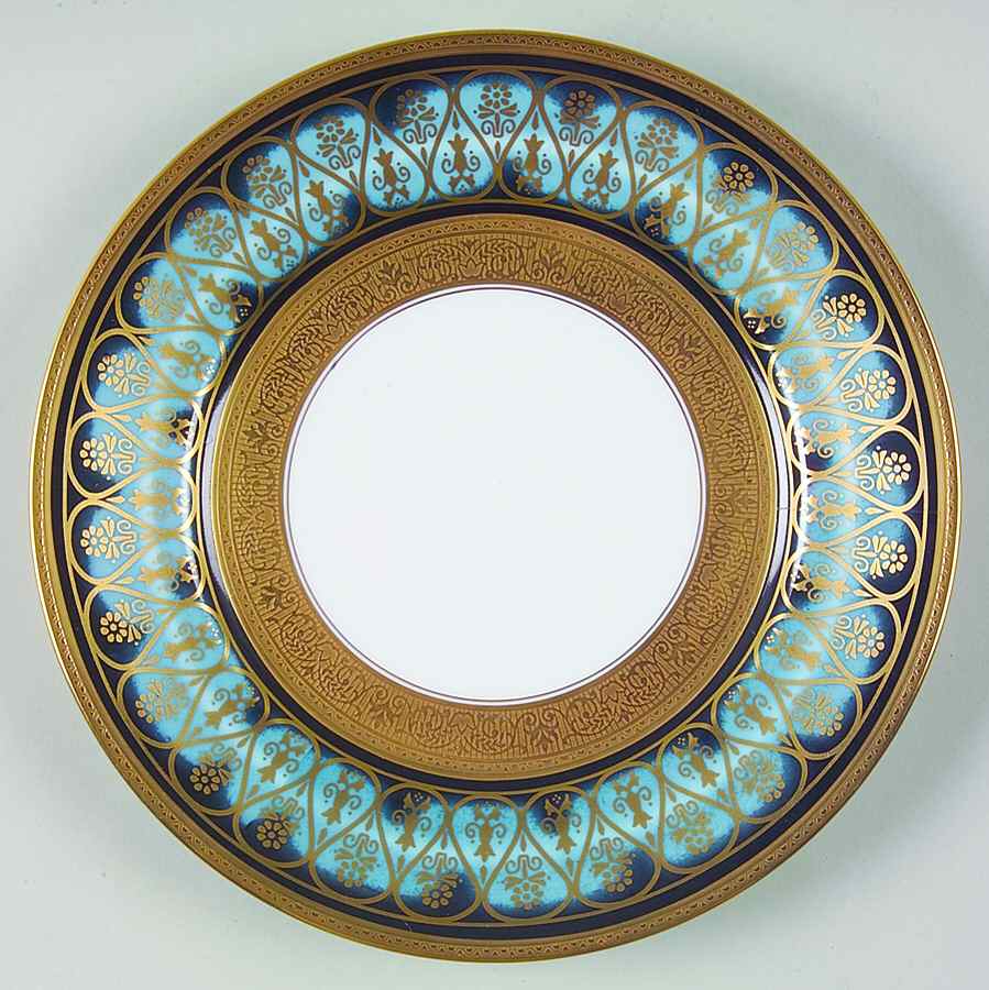 Golden Fire Blue Dessert Luncheon Plate by Charles Field Haviland-1