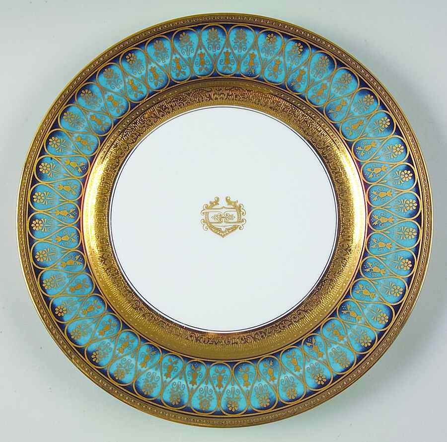 Golden Fire Blue Dinner Plate by Charles Field Haviland-1