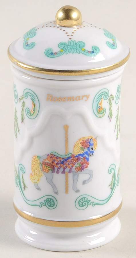 Carousel Rosemary Spice Jar & Lid by Lenox-1