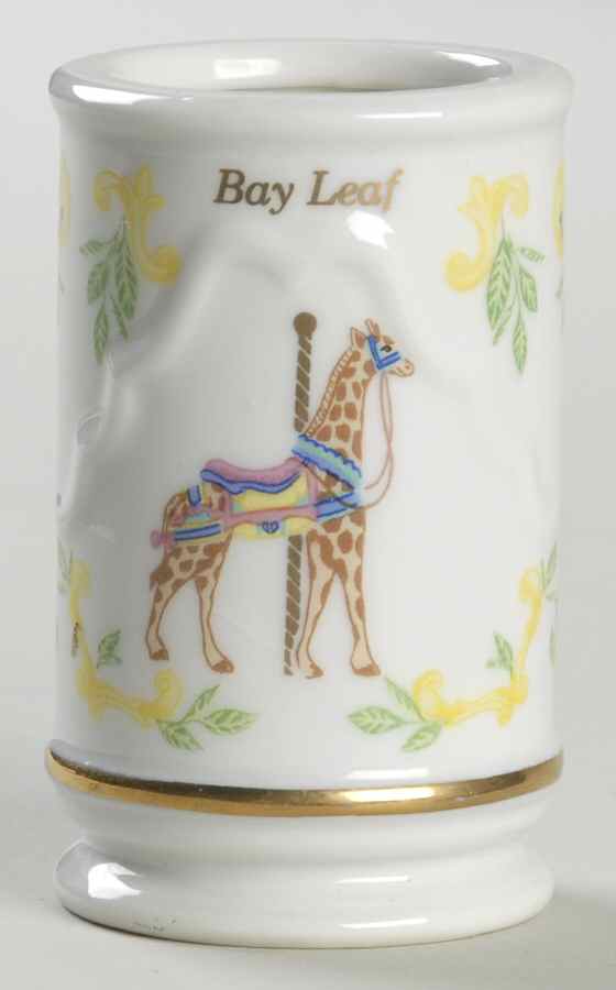 Carousel Bay Leaf/Leaves Spice Jar No Lid by Lenox-1
