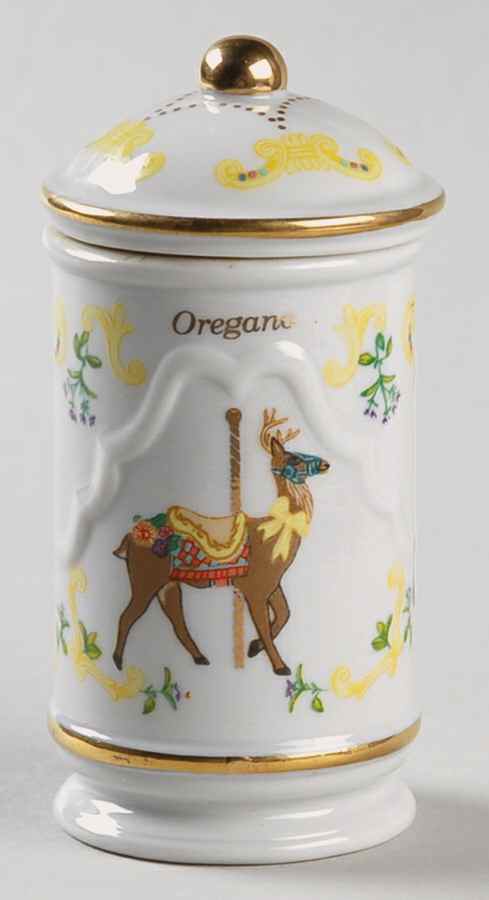 Carousel Oregano Spice Jar & Lid by Lenox-1