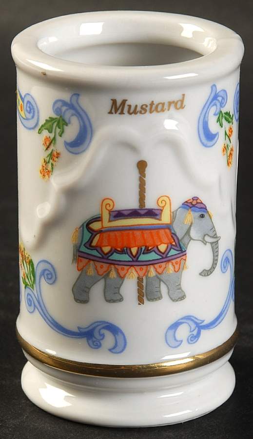 Carousel Mustard Spice Jar No Lid by Lenox-1