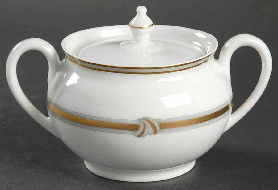 Ruban Or Sugar Bowl & Lid by Christofle-1