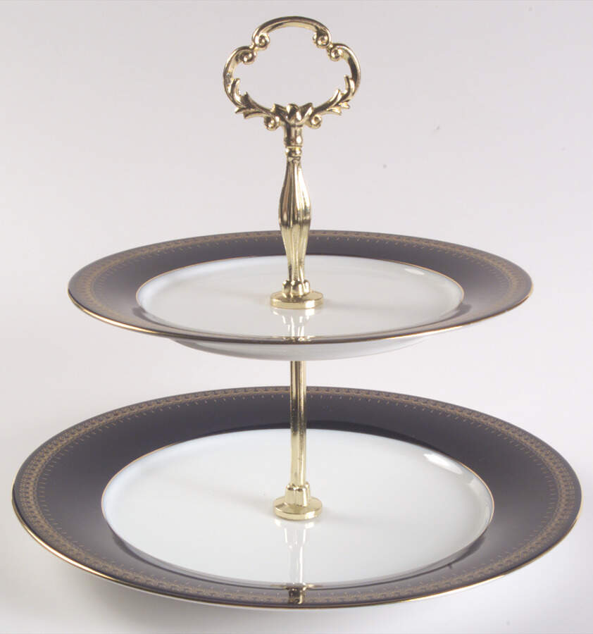 Romanov 2 Tiered Serving Tray (Dinner & Salad Plate) by Christineholm-1