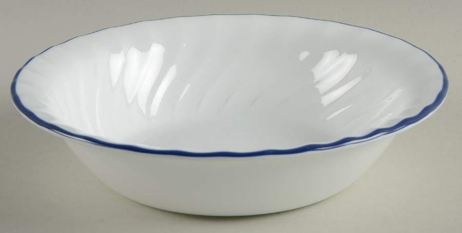 Enhancements (Cobalt Blue Trim, Corelle) Soup/Cereal Bowl by Corning Corelle-1