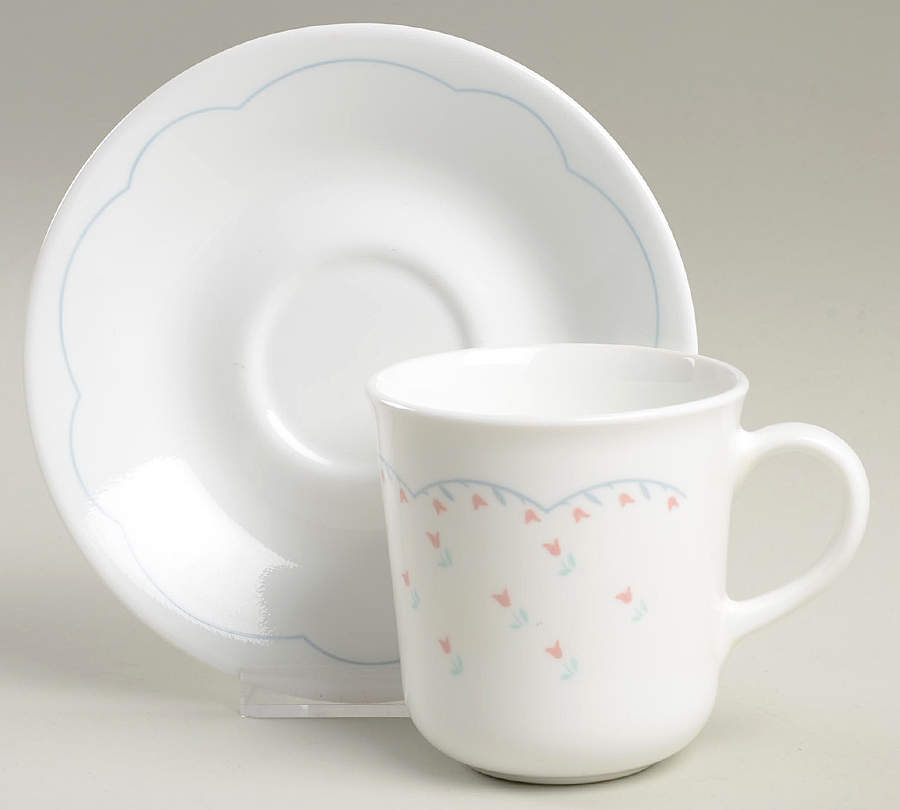 Morning Dream Mug/Cup & Saucer Set by Corning Corelle-1