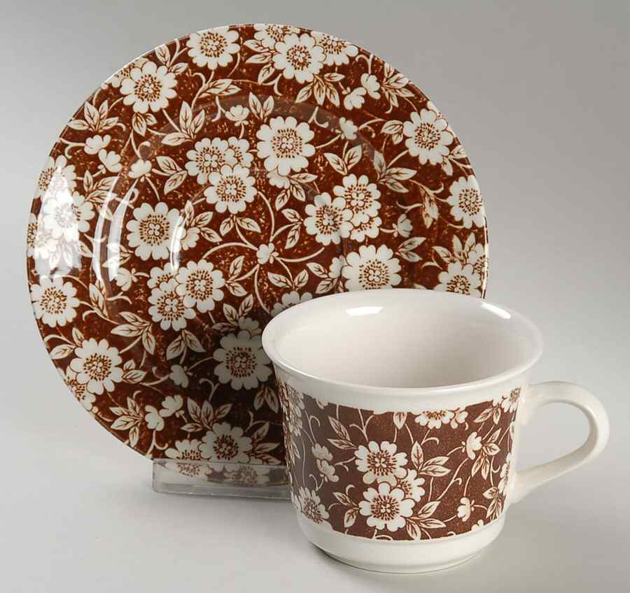 Calico Flat Cup & Saucer Set by Castle Court-1