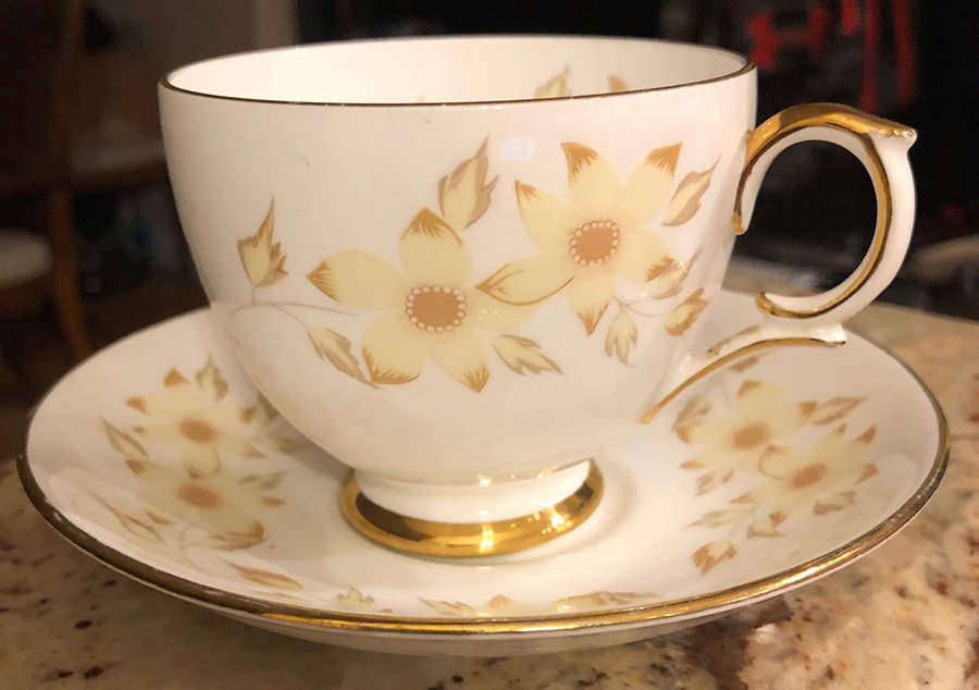 CRS37 Footed Cup & Saucer Set by Crown Staffordshire-1