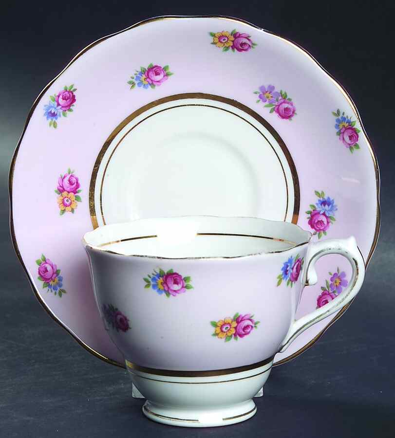6598 Footed Cup & Saucer Set by Colclough-1