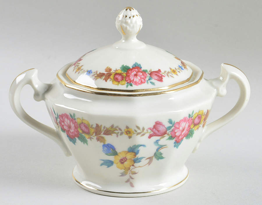 Ivory Rose Sugar Bowl & Lid by Crown Imperial-1