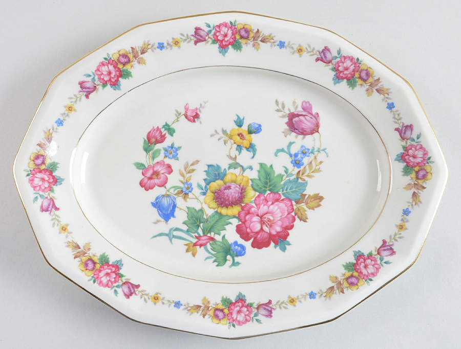 Ivory Rose 12" Oval Serving Platter by Crown Imperial-1