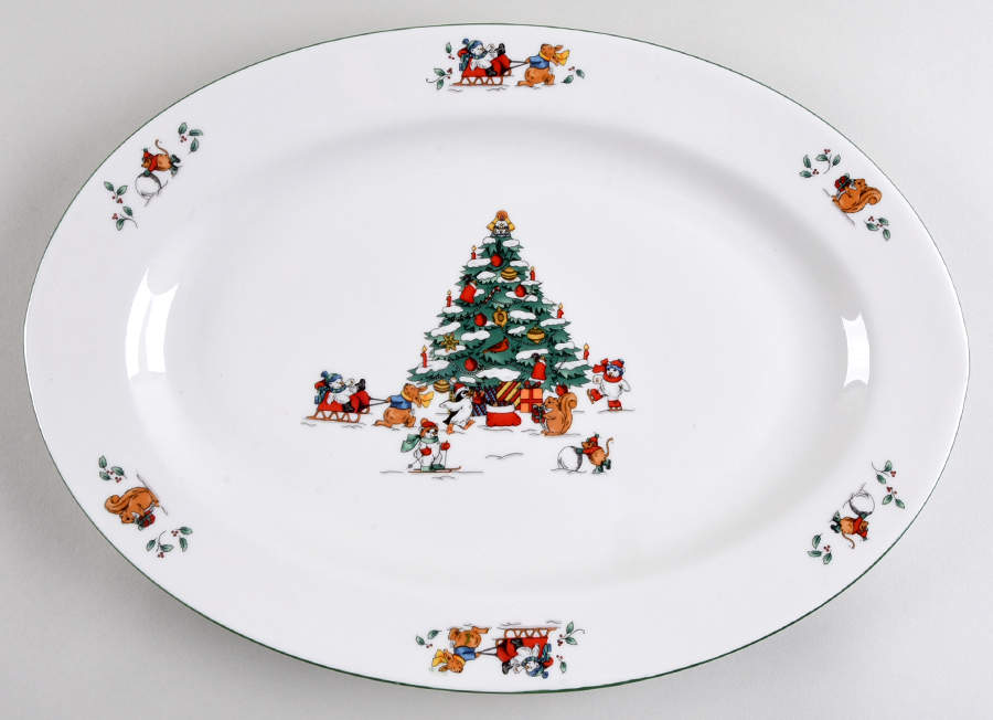 Magical Christmas 14" Oval Serving Platter by China Pearl-1