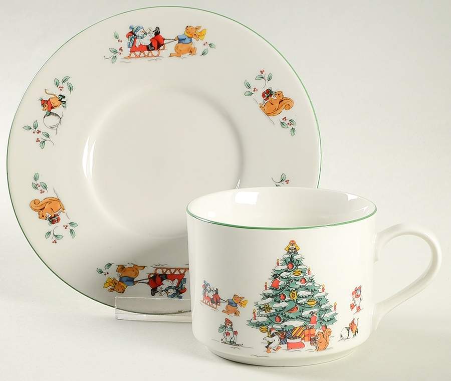 Magical Christmas Flat Cup & Saucer Set by China Pearl-1