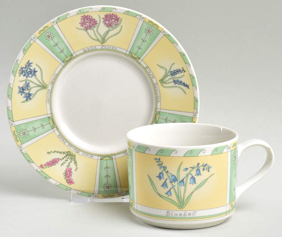 Spring Fair Flat Cup & Saucer Set by China Pearl-1